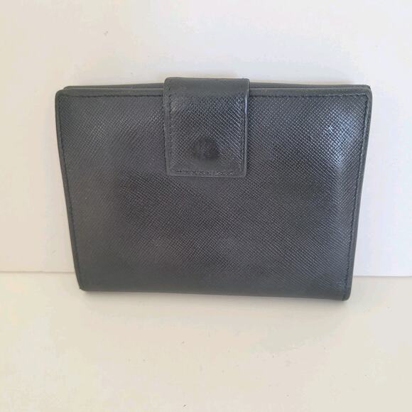PRADA Black Nero Saffiano Leather Wallet Large Bifold Compact Unisex Authentic - Picture 2 of 14